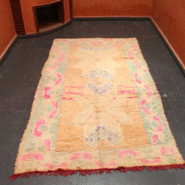 Textile 1980s Moroccan Handknotted Rug - 5'3" X 10'1" Ft For Sale - Image 7 of 9