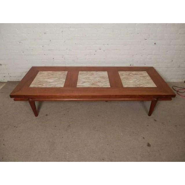 Rare MidCentury Modern Coffee Table with Marble Inserts by John