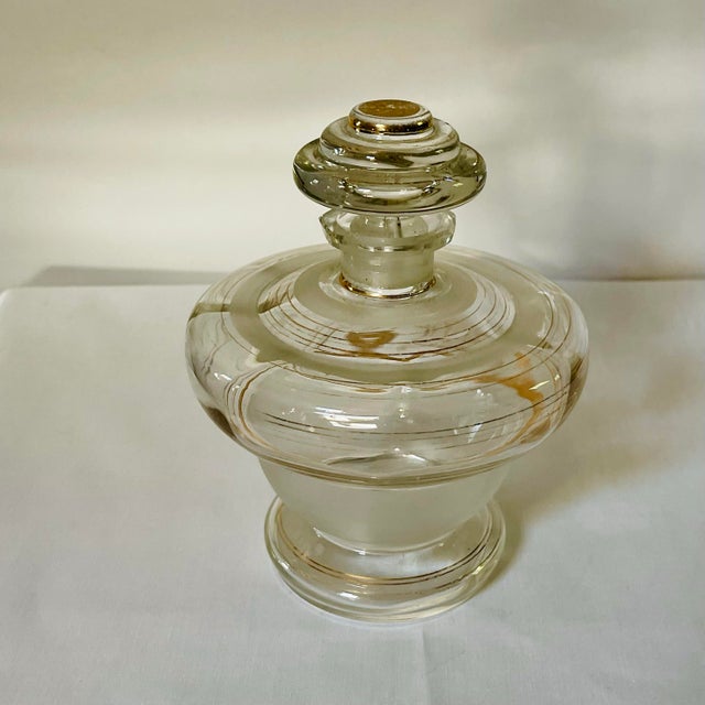 Glass Early 20th Century Gold Trimmed Glass Decanter For Sale - Image 7 of 7