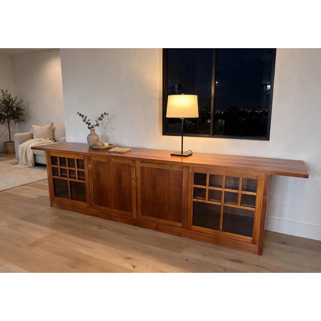 Vintage Walnut Wood Sideboard, 1970s, in Very Good conditions. Designed 1970 to 1979