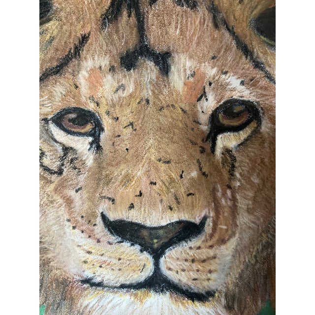 The Lion Folk Art Style Drawing For Sale - Image 4 of 6