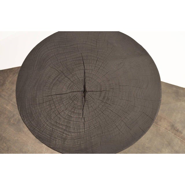 2010s Andrianna Shamaris Triple Burnt Teak Wood Side Table For Sale - Image 5 of 5