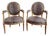 Pair of Louis XVI Medallion Style Arm Chairs Giltwood, 18th Century For Sale