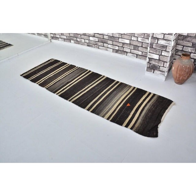 1950s Vintage Natural Vintage Kilim Runner For Sale - Image 5 of 9