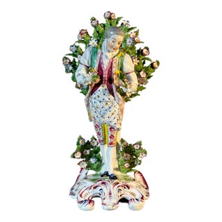 Antique Edme Samson Chelsea Style Porcelain Gentleman Figurine For Sale