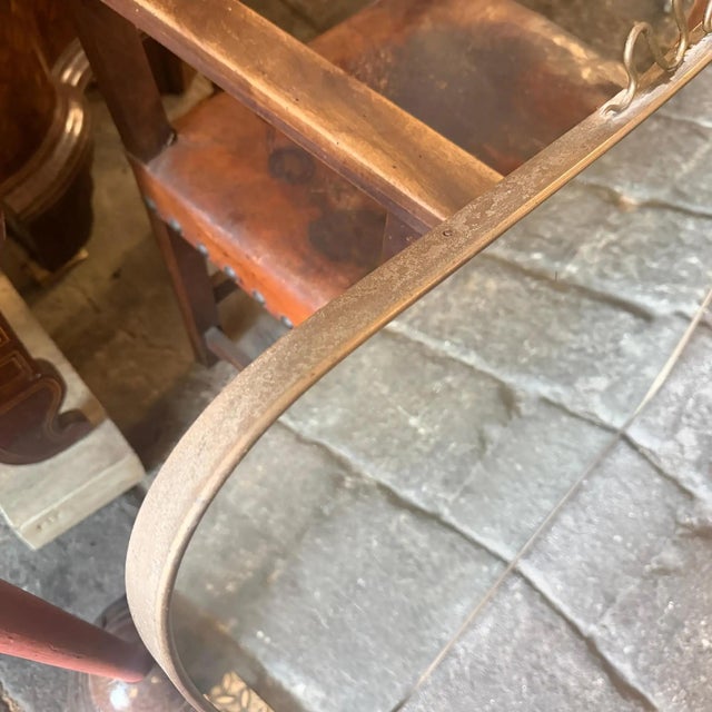 Mid-Century Modern 1950s Gio Ponti Style Mid-Century Modern Brass Italian Big Wall Mirror For Sale - Image 3 of 10