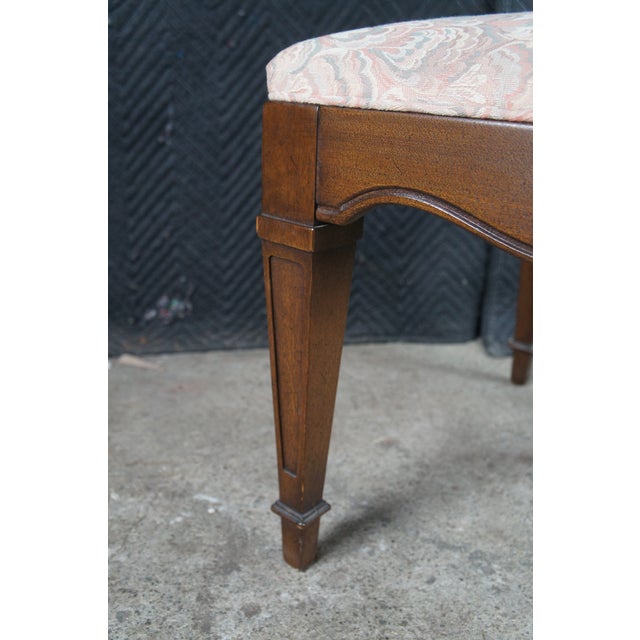 1970s 4 White Furniture Hepplewhite Style Walnut Balloon Back Plume Side Chairs For Sale - Image 10 of 11