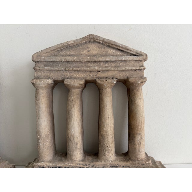 Sienna Pair of Vintage Neoclassical Temple Form Plaster Architectural Models For Sale - Image 8 of 11