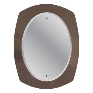 Mid-Century Modern Beveled Glass Wall Mirror, Italy, 1970s For Sale