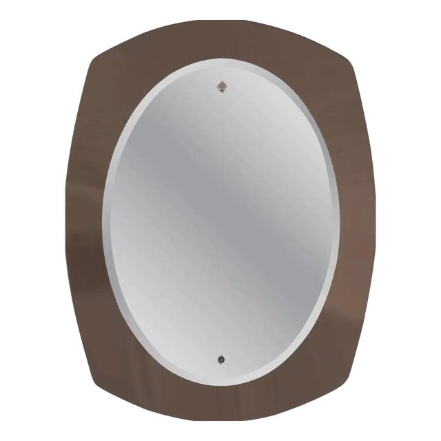 Mid-Century Modern Beveled Glass Wall Mirror, Italy, 1970s For Sale