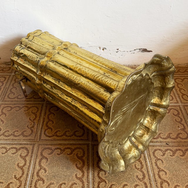 Vintage Hollywood Regency Italian Brass Umbrella Stand, 1950s For Sale - Image 6 of 13