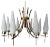 Italian Tulip Shade Chandelier, 1950s For Sale