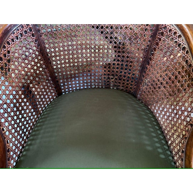 Mid 20th Century Mid Century Hickory Furniture Mahogany and Caned Club Chair For Sale - Image 5 of 6