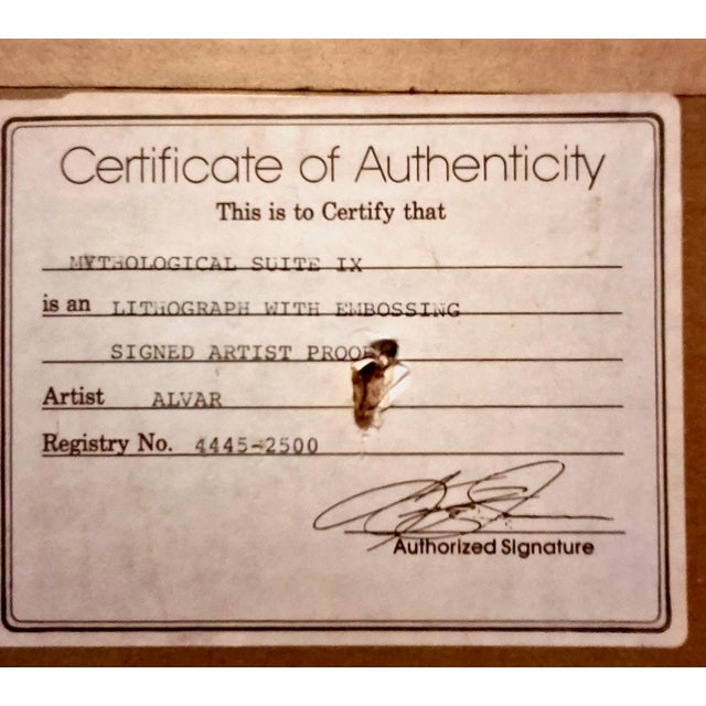 ""Europa and the Bull" From the Mythological Suite IX by Alvar For Sale - Image 11 of 11