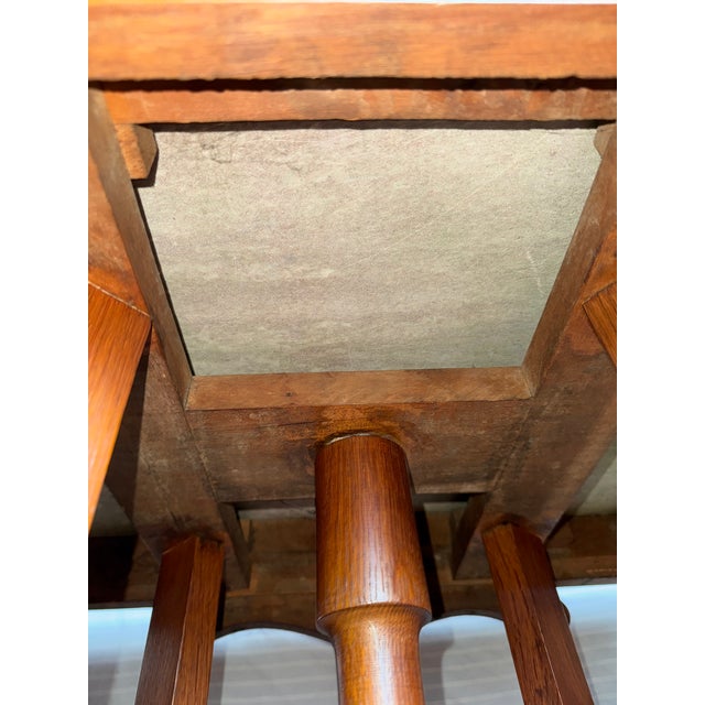 Antique Marble and Wood Side Table For Sale - Image 4 of 8