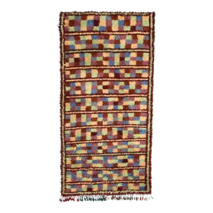 Mid 20th Century Vintage Moroccan Rug - 4'9" X 9'