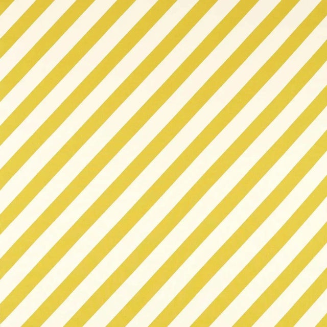Harlequin Paper Straw Stripe Fabric in Citrine - a Sample For Sale