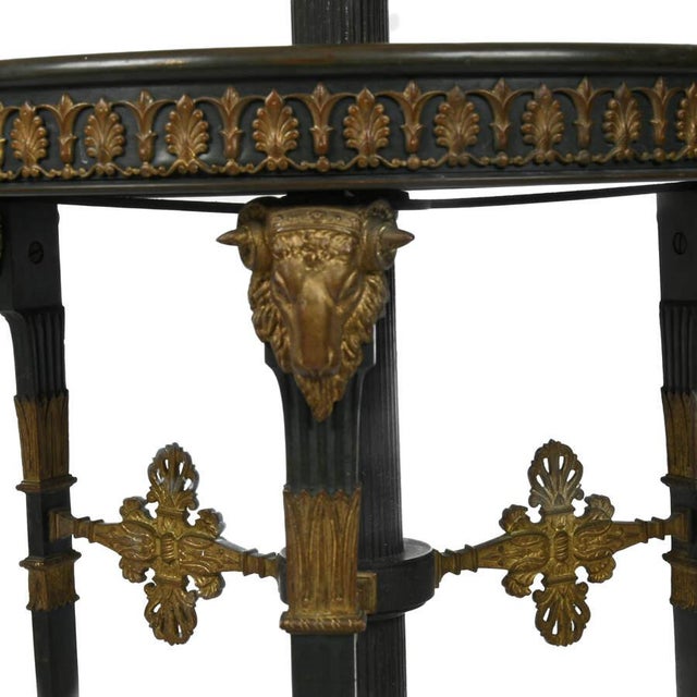 Neoclassical Revival Black and Gilt Bronze Lamp With Integrated Table, 1920s–1940s For Sale - Image 4 of 8