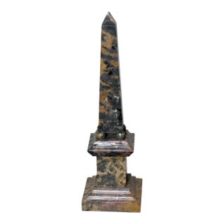 Grand Tour Italian Specimen Marble Obelisk on Pedestal For Sale