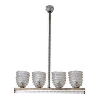 1950s Murano Glass Ceiling Light Attributed to Barovier For Sale