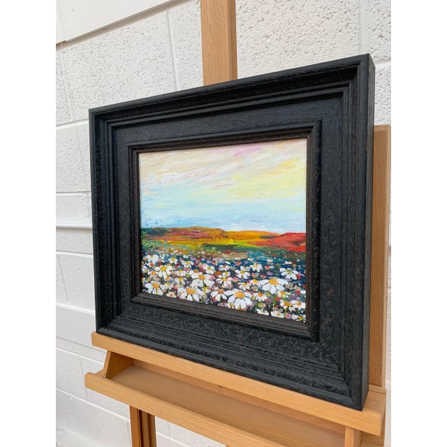 Angela Wakefield Angela Wakefield, Wild Daisy Flowers English Countryside Landscape Painting by Contemporary Artist, 2020 For Sale - Image 4 of 11