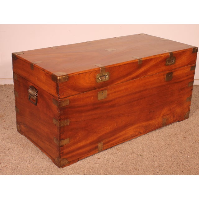 Marine Chests with Double Locks, 19th Century, Set of 2 For Sale - Image 5 of 18
