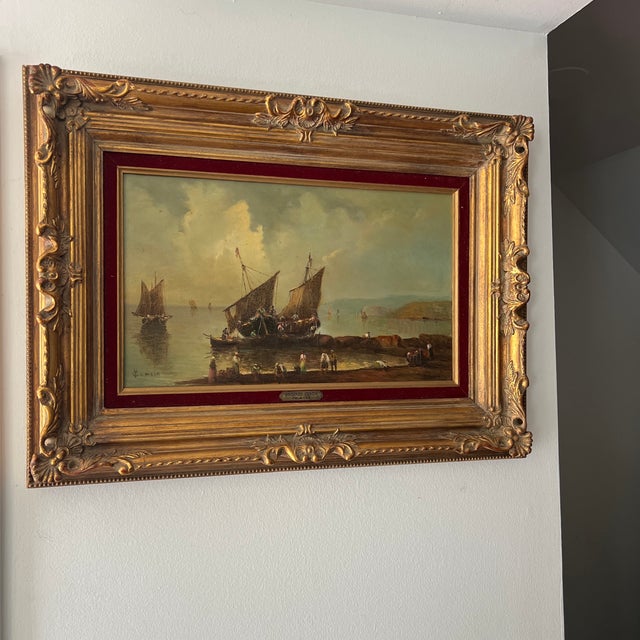 Italian school oil on canvas framed signed by Vincenzo Cencin