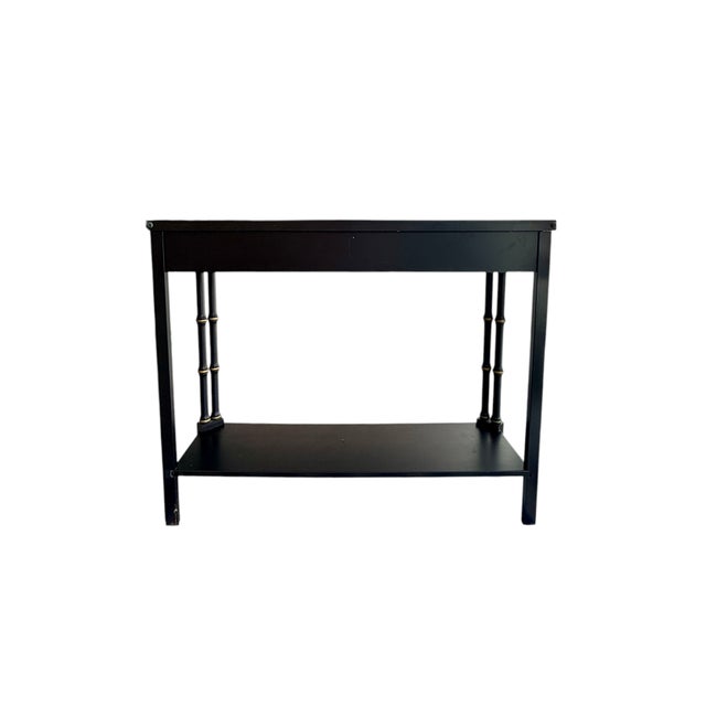 Black Black Faux Bamboo Console Table For Sale - Image 8 of 8