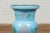Vintage Chinese Hand Painted Blue Metal Vase with Calligraphy and Floral Décor For Sale - Image 4 of 12
