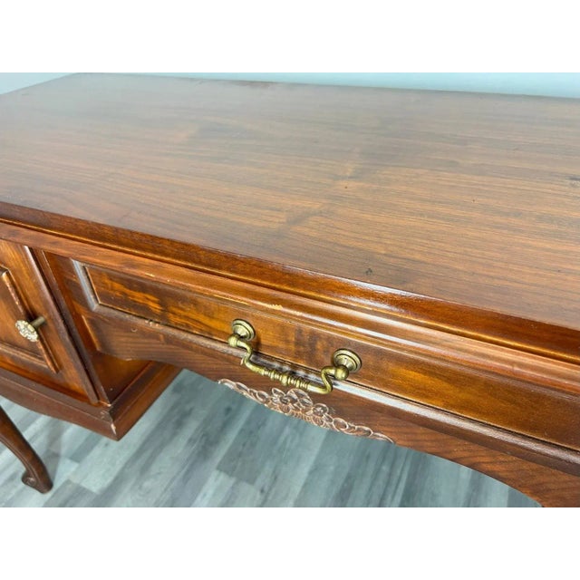 Vintage Louis French Carved Desk with Storage For Sale - Image 4 of 13