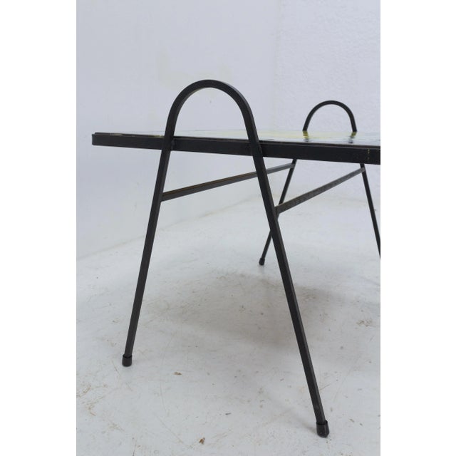 French Coffee Table in Iron and Ceramic, 1960 For Sale - Image 4 of 6