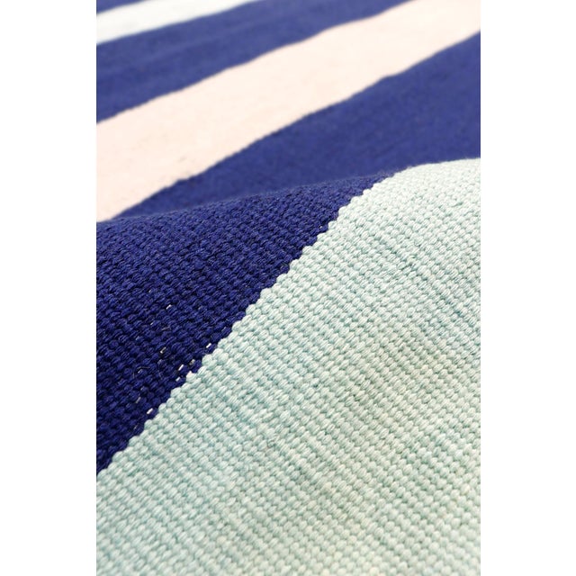 Hampton Flatweave Blue Area Rug- 5' 0" X 8' 0" For Sale - Image 4 of 7