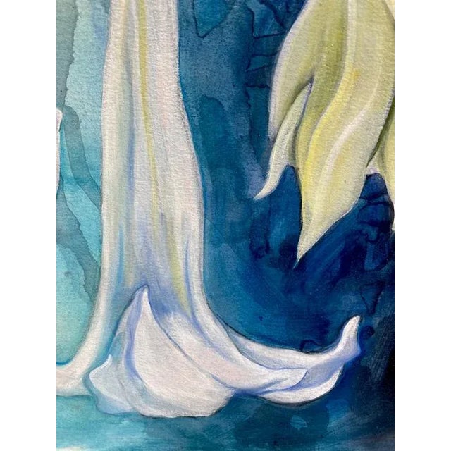 Contemporary Floral Original Painting, "Nicotiana 2" Contemporary Botanical Still Life Oil Painting For Sale - Image 3 of 7