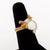 Contemporary 14k Two-Tone Gold, Diamond, and Pearl Bow-Form Cocktail Ring For Sale - Image 3 of 6