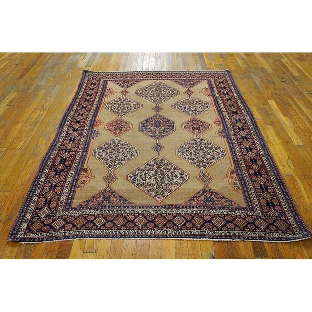 Tan Doris Leslie Blau Antique Warm Tan With Light Beige Rug - c. 1930 Beshir Pattern For Sale - Image 8 of 9
