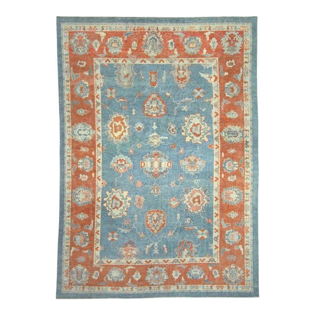 Turkish Oushak Rug 9'10" x 13'9" #18607 For Sale