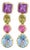 Bochic “Orient” Vintage Amethyst, Peridot, Ruby & Topaz Earrings Set 18K Gold For Sale