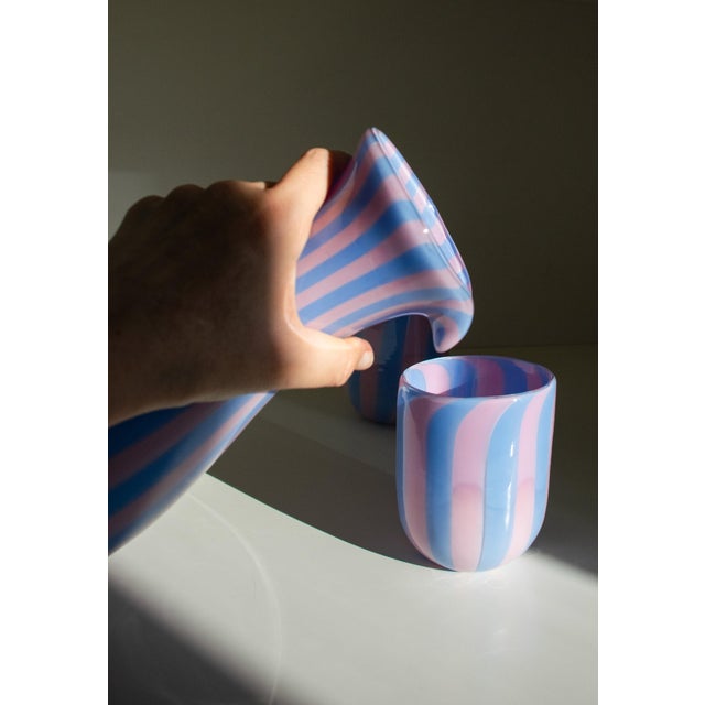 Blue Murano Glasses by Mariana Iskra for Ribes Studio, 2004, Set of 6 For Sale - Image 8 of 13