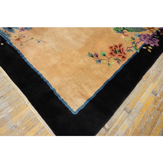 1920s Brown Earth Tone Antique Chinese Art Deco Carpet Made by Nichols Workshop Rug 7'10" X 9'6" For Sale - Image 12 of 18