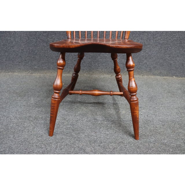 Brown Bench Made Tiger Maple Windsor Chair For Sale - Image 8 of 10