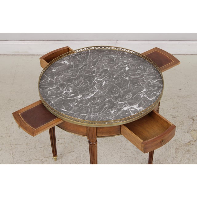 French Louis XVI Style Marble Top Round Lamp Table For Sale In Philadelphia - Image 6 of 15