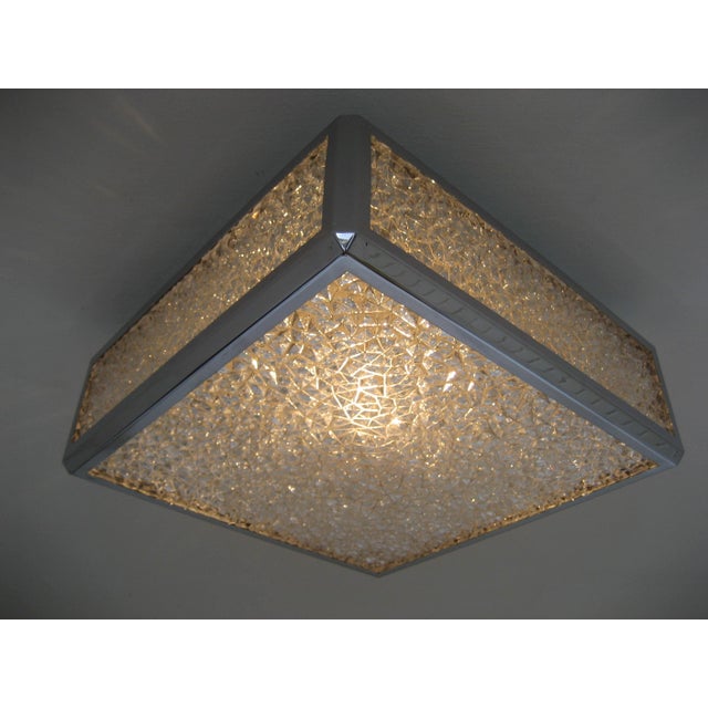 Vintage Ceiling Lamp with Plastic Sheets in Chomed Profiles, 1970s For Sale - Image 15 of 15