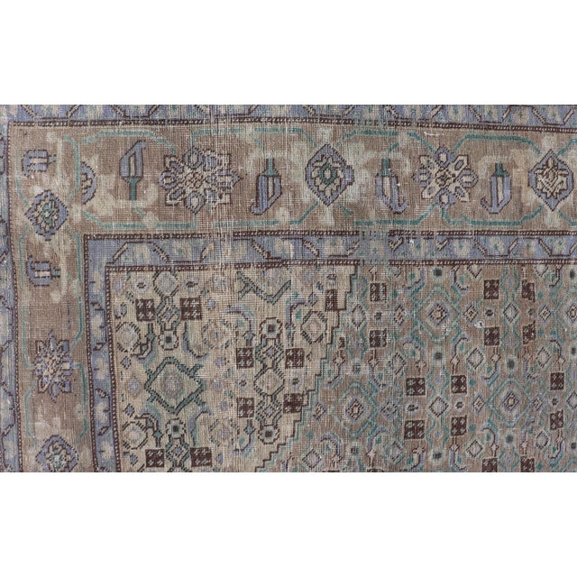 Mid 20th Century Vintage Persian Tabriz Rug With Floral Medallion in Earthy Tones With Brown For Sale - Image 5 of 13