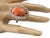 1940s Retro Red Coral and Diamond Ring 14k White Gold ,Size 8.25 For Sale - Image 5 of 6