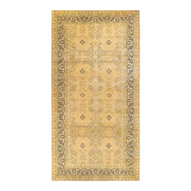 Mogul Collection Hand-Knotted Area Rug - Ivory 9' 3" x 18' 7" For Sale