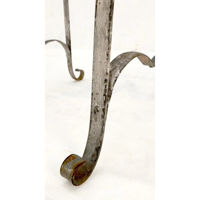 Heavy Antique Wrought Iron Outdoor Chairs His & Hers - a Pair For Sale - Image 11 of 13