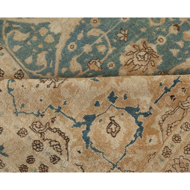 Fine Antique Persian Tabriz Handmade Wool Carpet For Sale In New York - Image 6 of 8