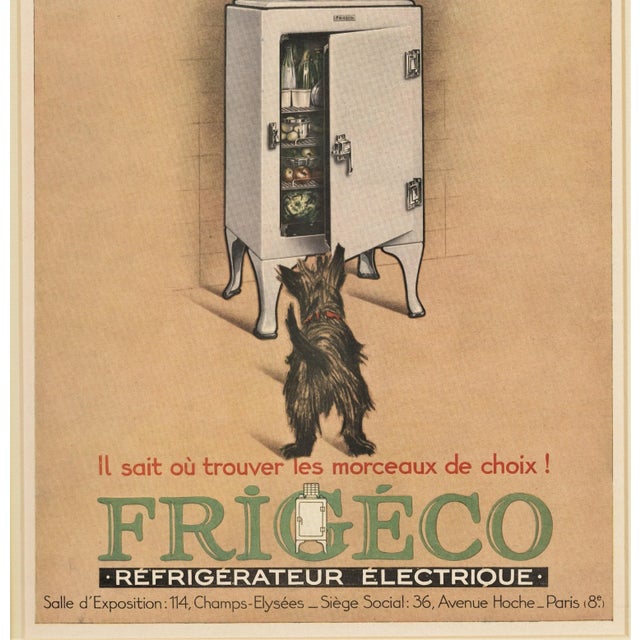 Art Deco 1932 French Art Deco Advertisement Print-Refrigerator, Kitchen, Scottie, Matted For Sale - Image 3 of 4
