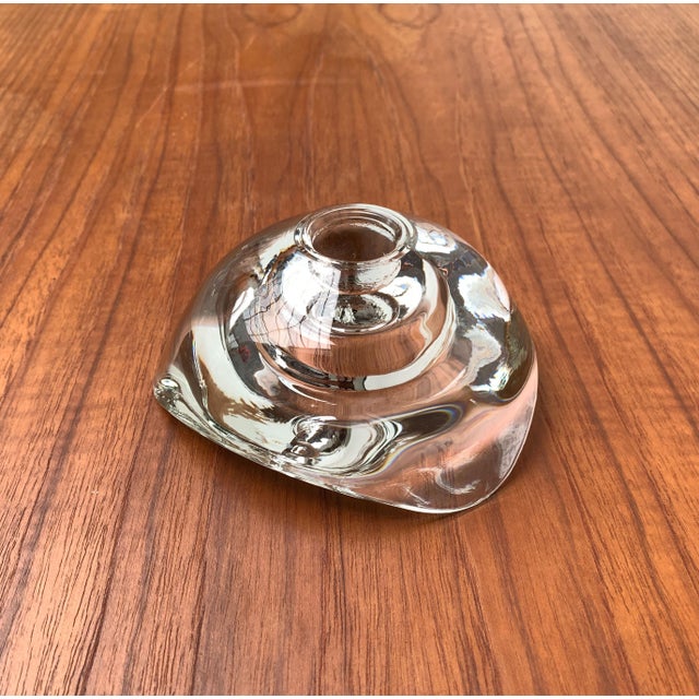 Glass Vintage Scandinavian Reversible Glass Candleholder, 1970s For Sale - Image 7 of 18