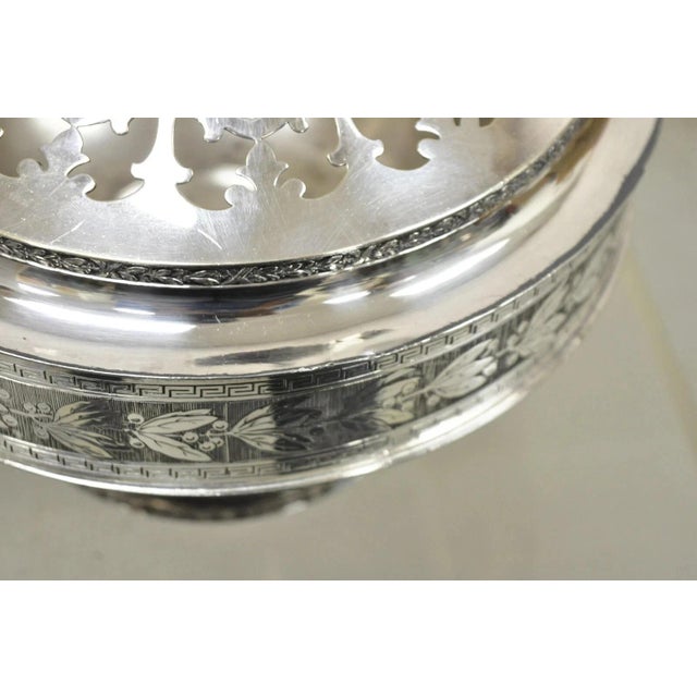 Antique Wallace Bros & Co. Victorian Silver Plated Reticulated Lid Butter Dish For Sale - Image 12 of 12